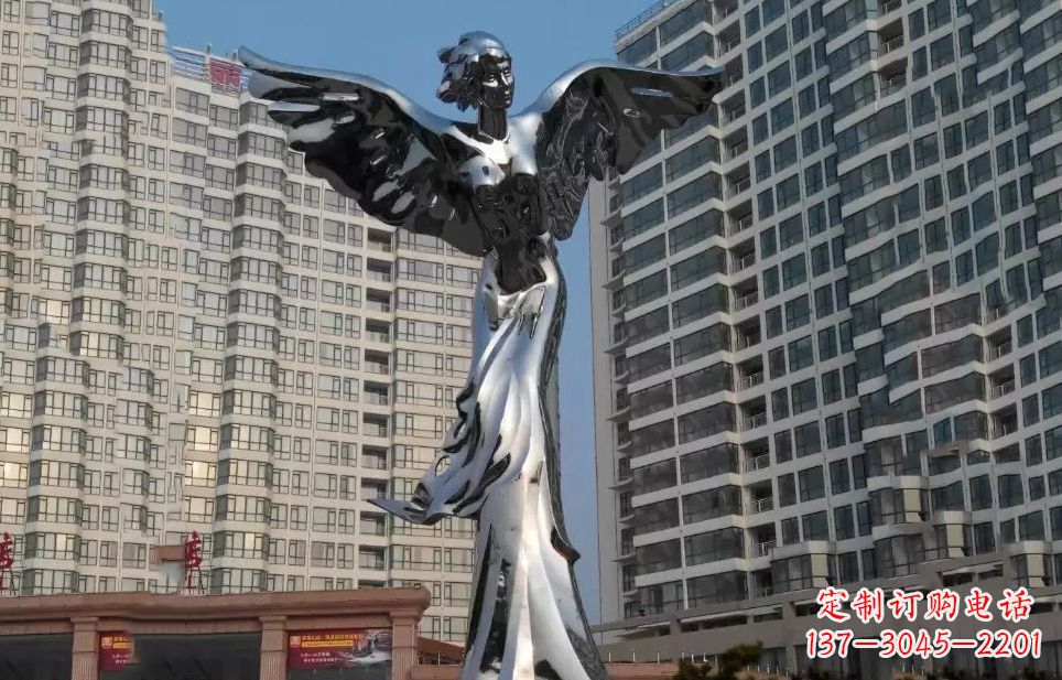 聊城不锈钢天使雕塑传递着美丽与希望