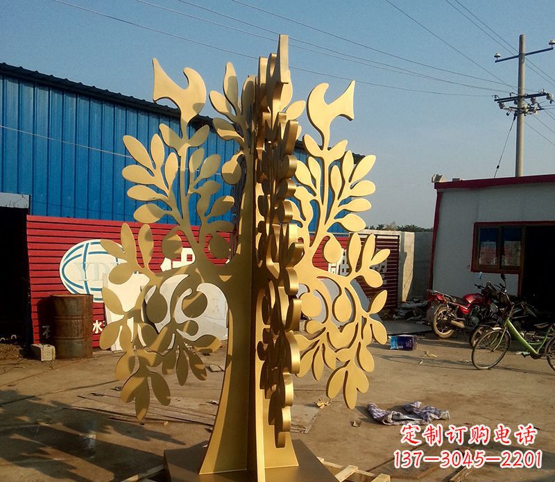 聊城不锈钢树叶园林景观雕塑——美妙绝伦的艺术之作