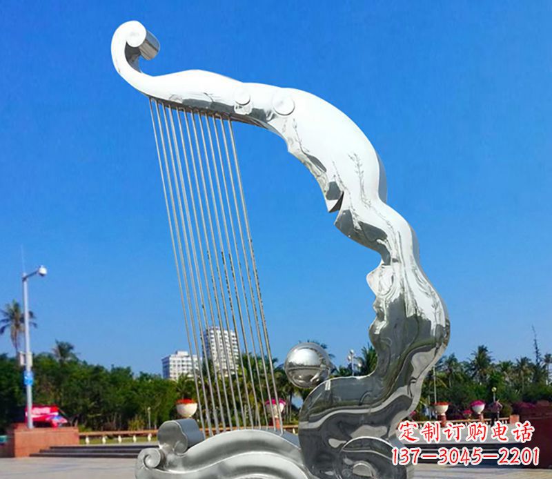 聊城不锈钢竖琴雕塑——传承古典音乐之美