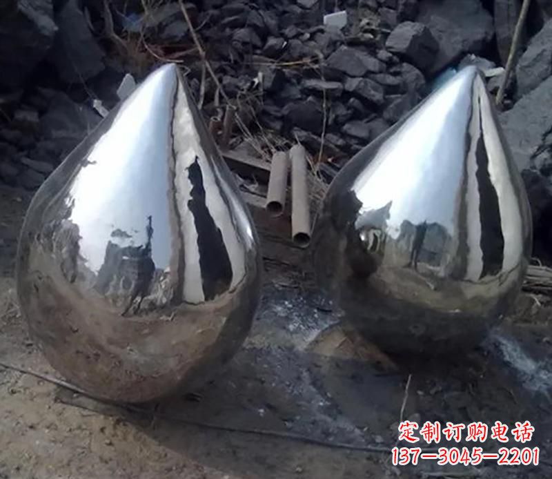 聊城不锈钢水滴雕塑美丽绽放