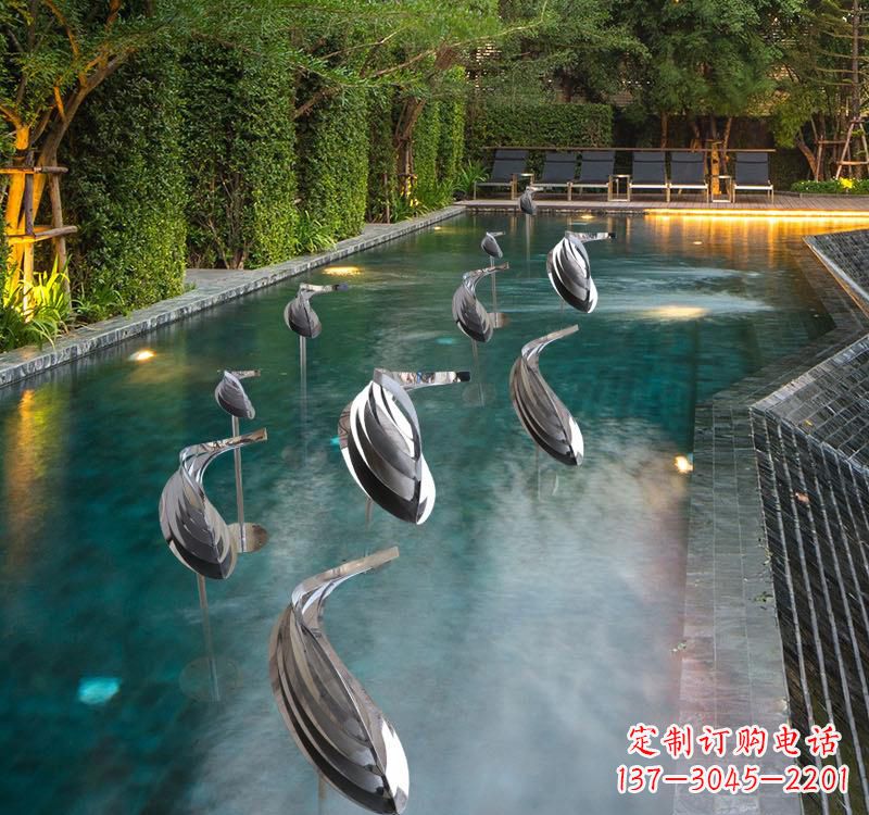 聊城不锈钢动物雕塑——美丽的水景装置