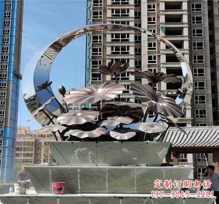 聊城不锈钢荷花雕塑把宁静的自然融入城市