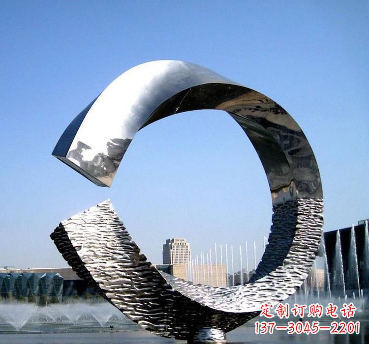 聊城不锈钢水景圆环雕塑艺术与美的结合