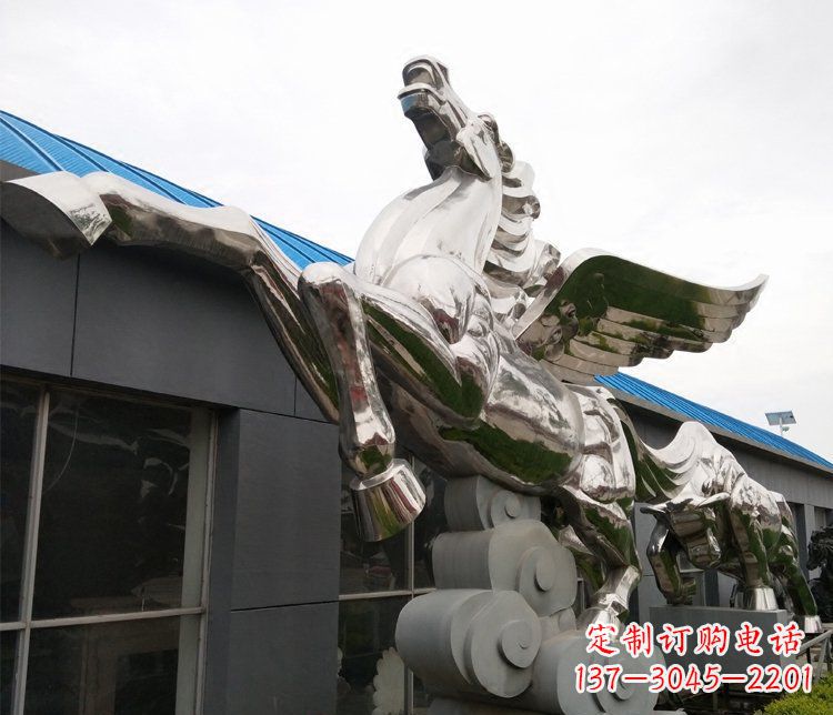 聊城不锈钢飞马城市雕塑展现城市精神