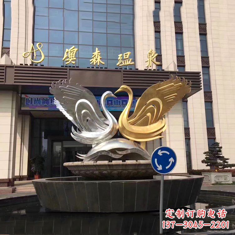聊城高贵而优雅不锈钢天鹅雕塑