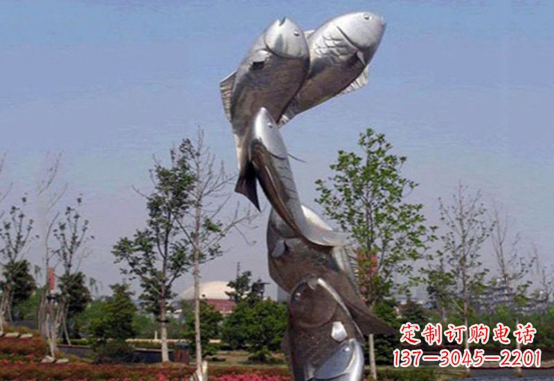 聊城不锈钢跳跃的鲤鱼雕塑