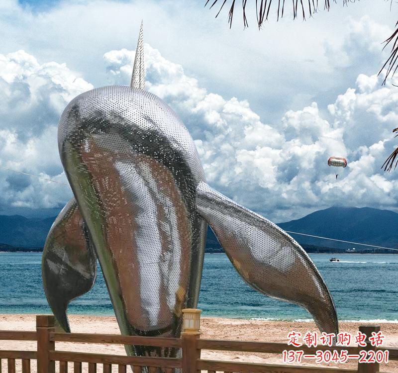 聊城不锈钢鲸鱼雕塑精美绝伦