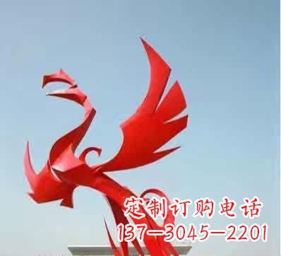 聊城不锈钢铁艺凤凰雕塑美丽的象征