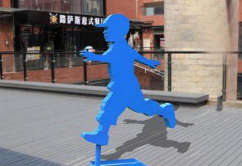 聊城儿童雕塑不锈钢跑步儿童雕塑