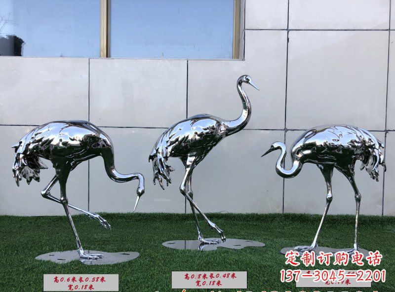 聊城不锈钢仙鹤雕塑传承中国古典美感