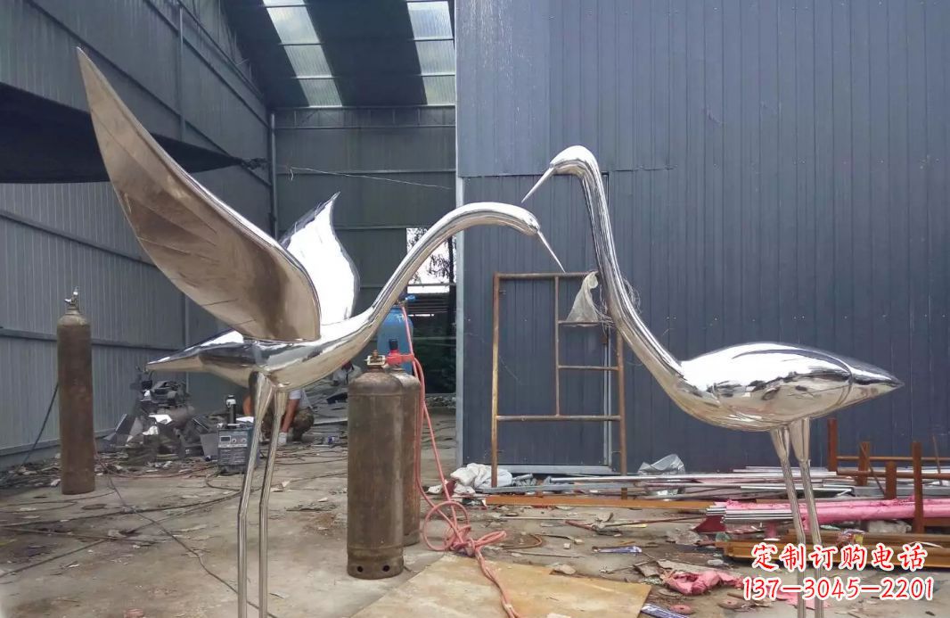 聊城不锈钢仙鹤雕塑传承中国文化