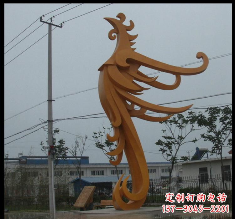 聊城不锈钢凤凰雕塑抽象艺术的精美杰作