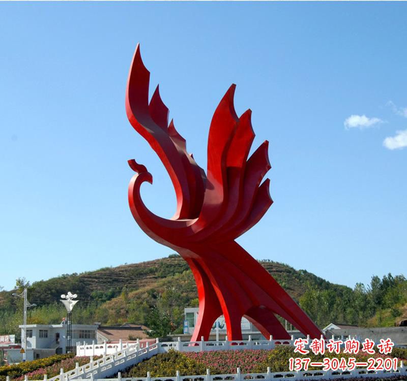 聊城不锈钢现代凤凰雕塑——给都市带来灵动之美