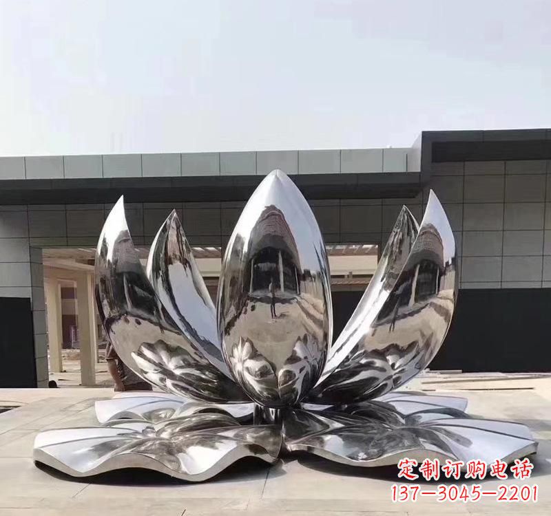 聊城不锈钢现代镜面荷花雕塑精美绝伦