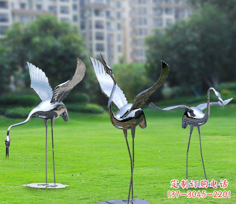 聊城不锈钢仙鹤雕塑展现传统文化风采