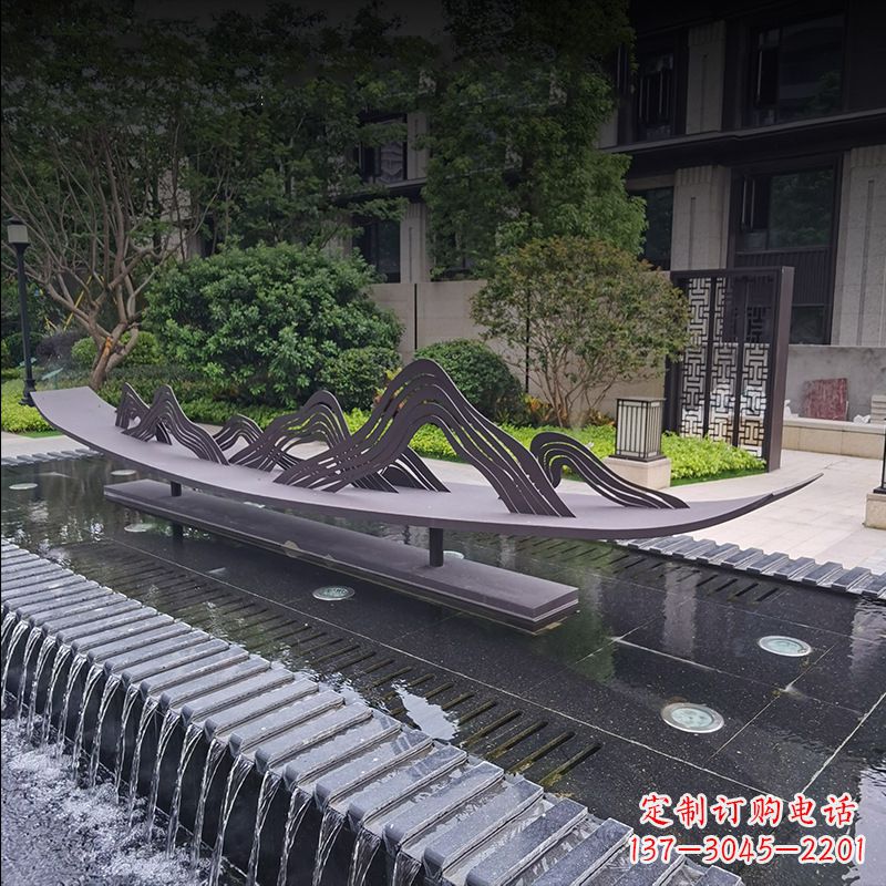 聊城精美的不锈钢小船假山