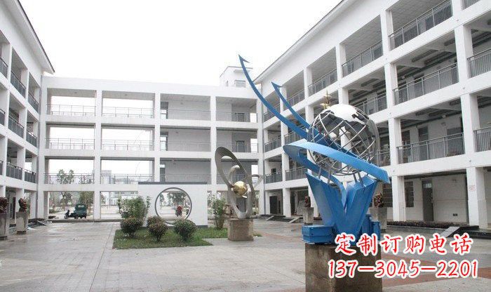 聊城不锈钢地球雕塑缔造美丽的校园