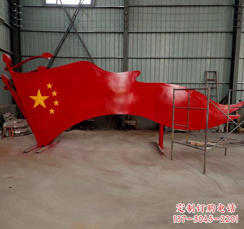 聊城不锈钢校园党旗雕塑传承红色基因