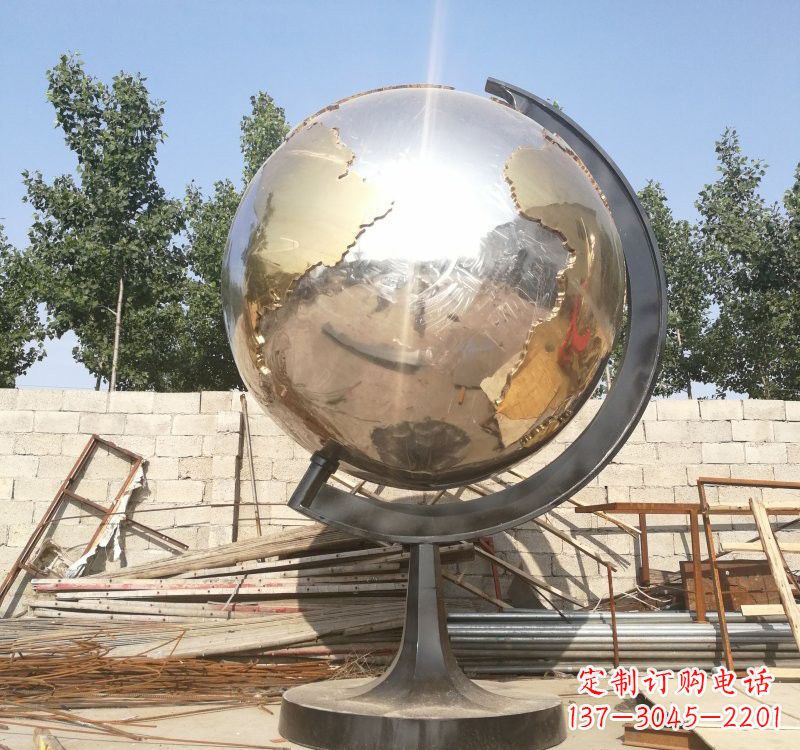 聊城不锈钢校园地球仪雕塑校园精神体现