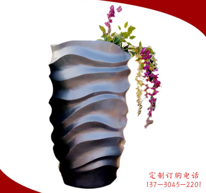 聊城不锈钢校园景观花盆雕塑美化校园环境