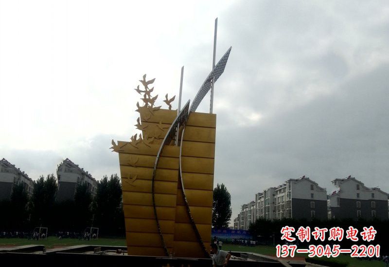 聊城不锈钢校园帆船雕塑引领新时代