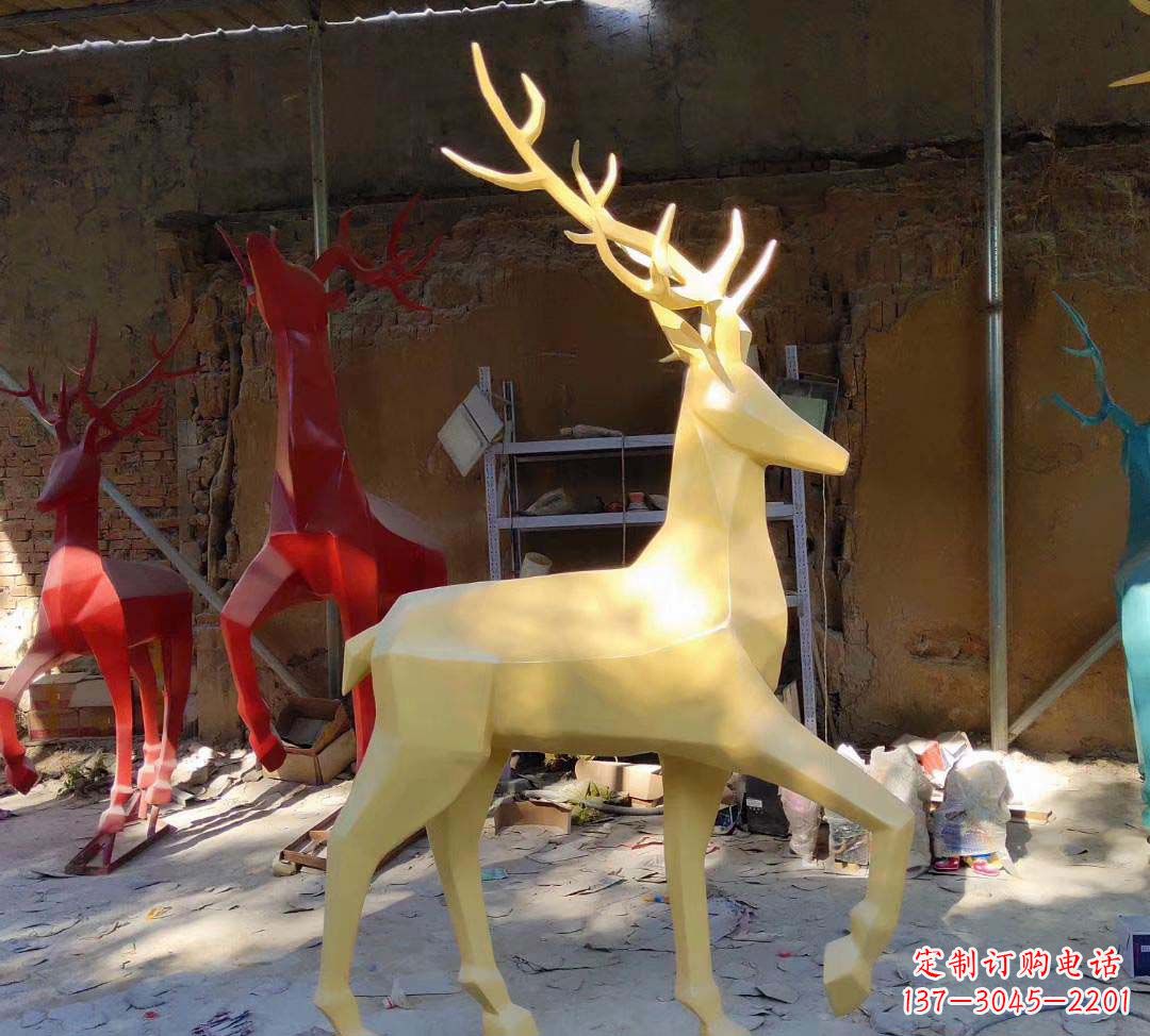聊城新款仿真不锈钢小鹿雕塑