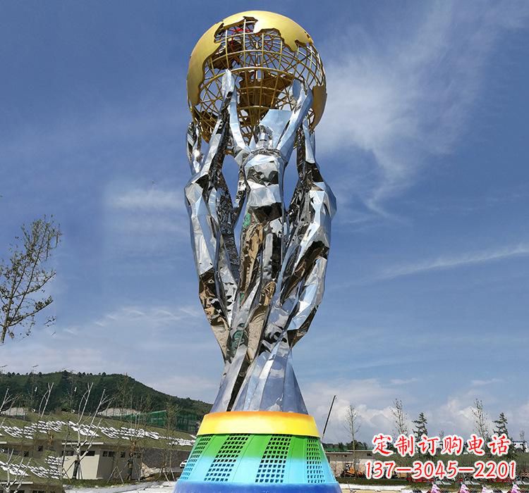 聊城不锈钢艺术地球仪雕塑精美的艺术装置