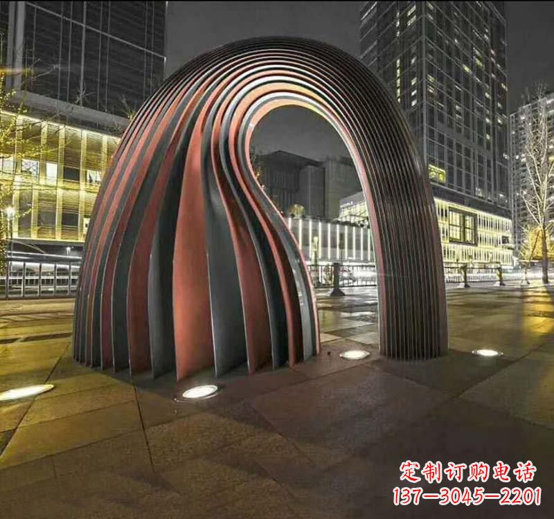 聊城不锈钢异形拱门雕塑精致古典风格