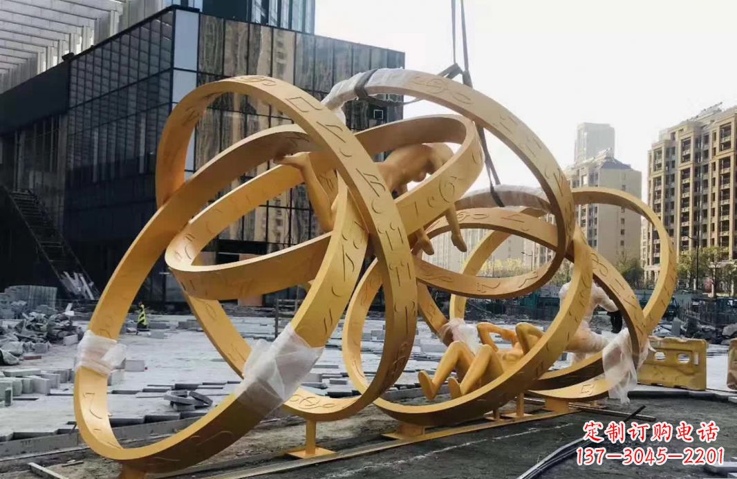 聊城不锈钢音符运动人物雕塑艺术融合音乐