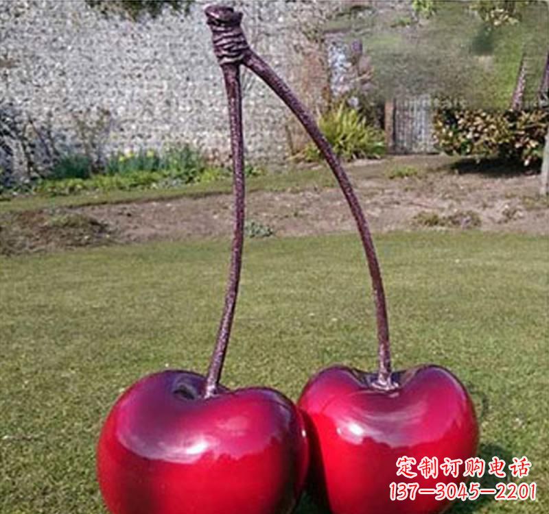 聊城不锈钢樱桃雕塑传承美好记忆