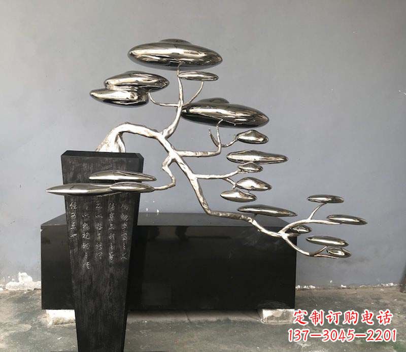 聊城不锈钢迎客松雕塑雕塑带来的美丽