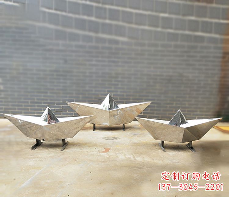 聊城不锈钢元宝雕塑精致的艺术品