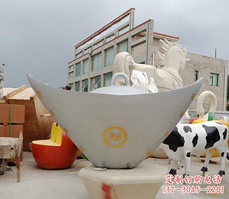 聊城不锈钢元宝雕塑精美而珍贵
