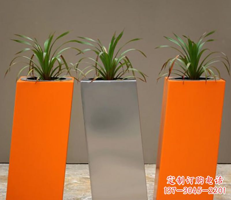 聊城不锈钢花盆雕塑一种全新的视觉体验