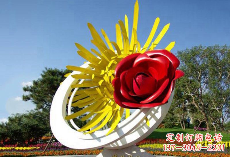 聊城不锈钢玫瑰花雕塑——给城市景观带来美丽