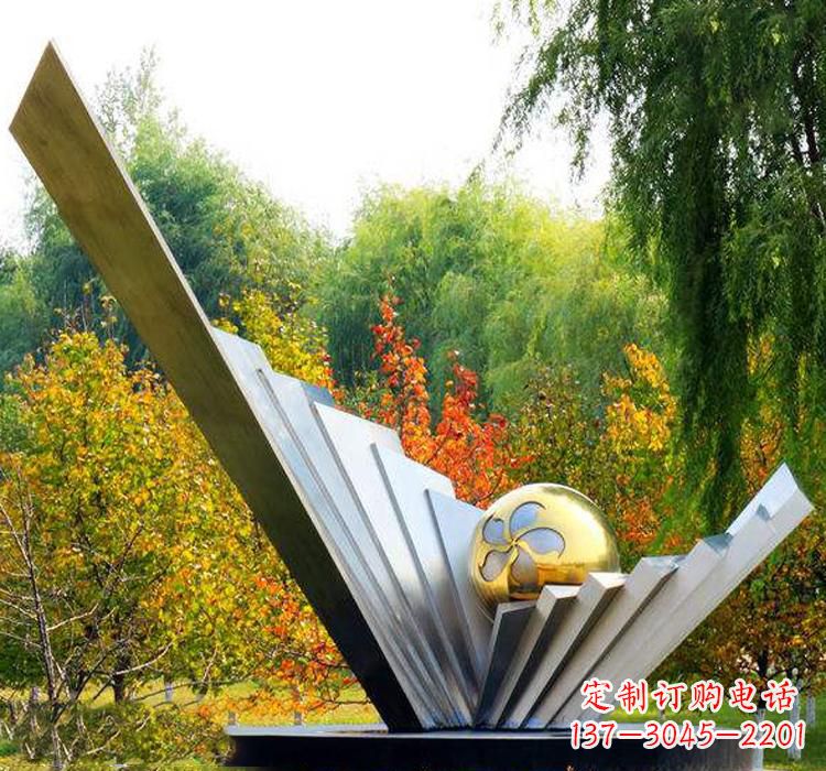 聊城不锈钢扇贝雕塑美丽的自然景观