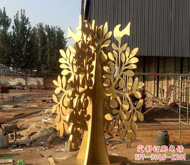 聊城不锈钢树叶雕塑艺术的精美表现