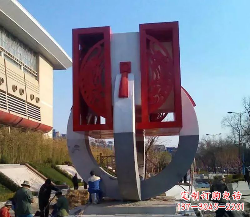 聊城不锈钢圆环雕塑象征着永恒的美