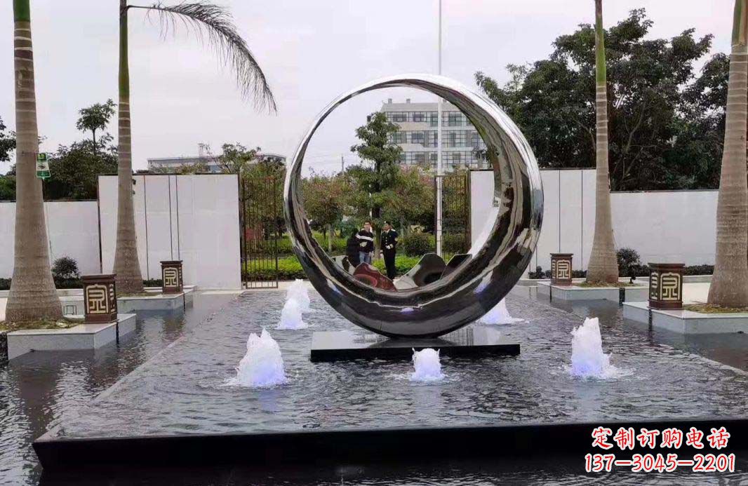 聊城圆环景观喷泉雕塑视觉与声音的完美结合