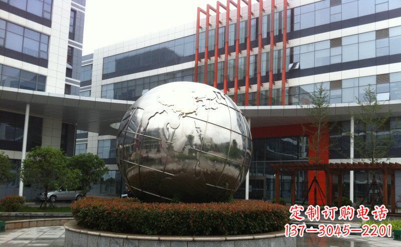 聊城不锈钢圆球地球雕塑描绘地球的美丽