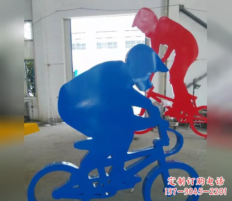 聊城不锈钢运动骑·精美自行车雕塑