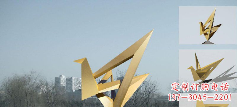聊城不锈钢仙鹤雕塑灵动的艺术符号
