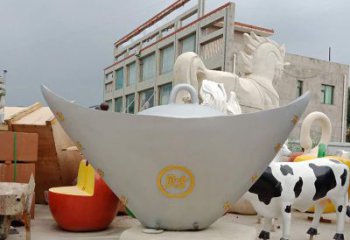 聊城不锈钢元宝雕塑精美而珍贵