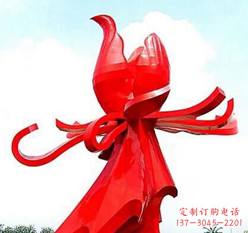 聊城不锈钢玫瑰雕塑,传递爱与和平