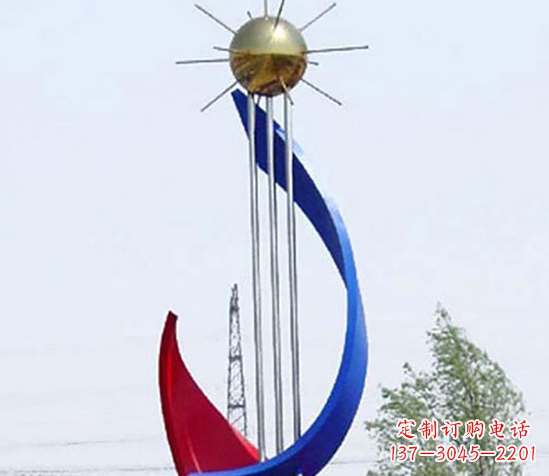 聊城流动的美——不锈钢飘带雕塑