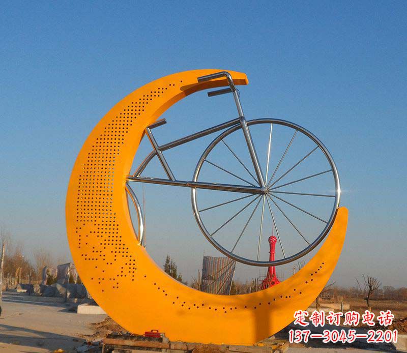 聊城不锈钢自行车雕塑一次性看到的艺术经典