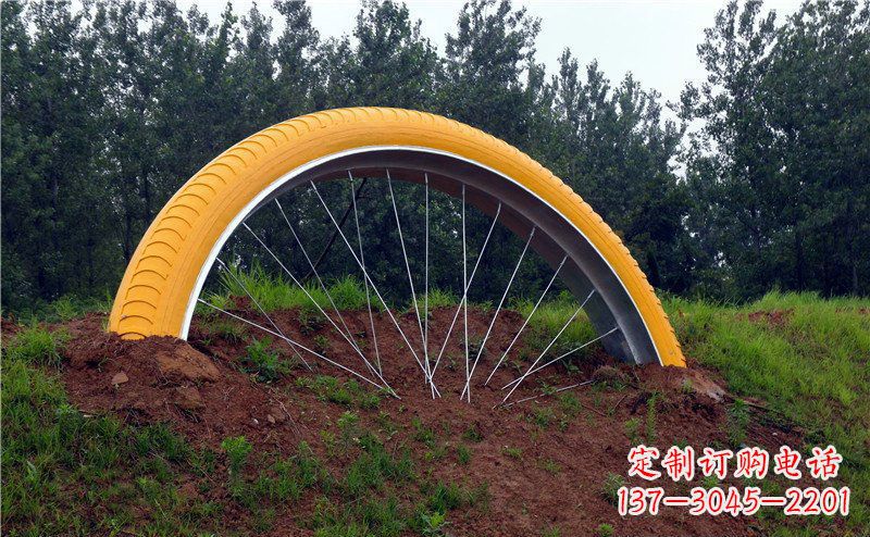 聊城不锈钢自行车雕塑——景观美化的象征
