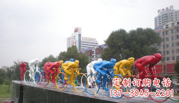 聊城不锈钢自行车雕塑激情与美感的结合