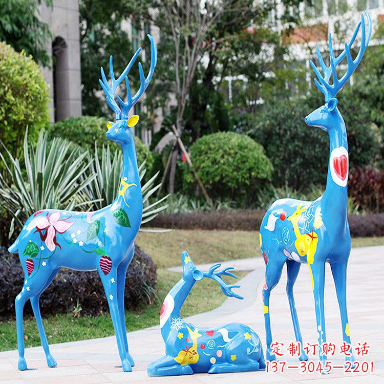 聊城精美绝伦的动物雕塑——玻璃钢彩绘鹿