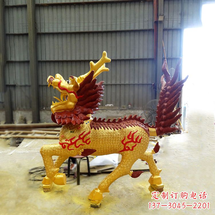 聊城精美麒麟铜雕塑